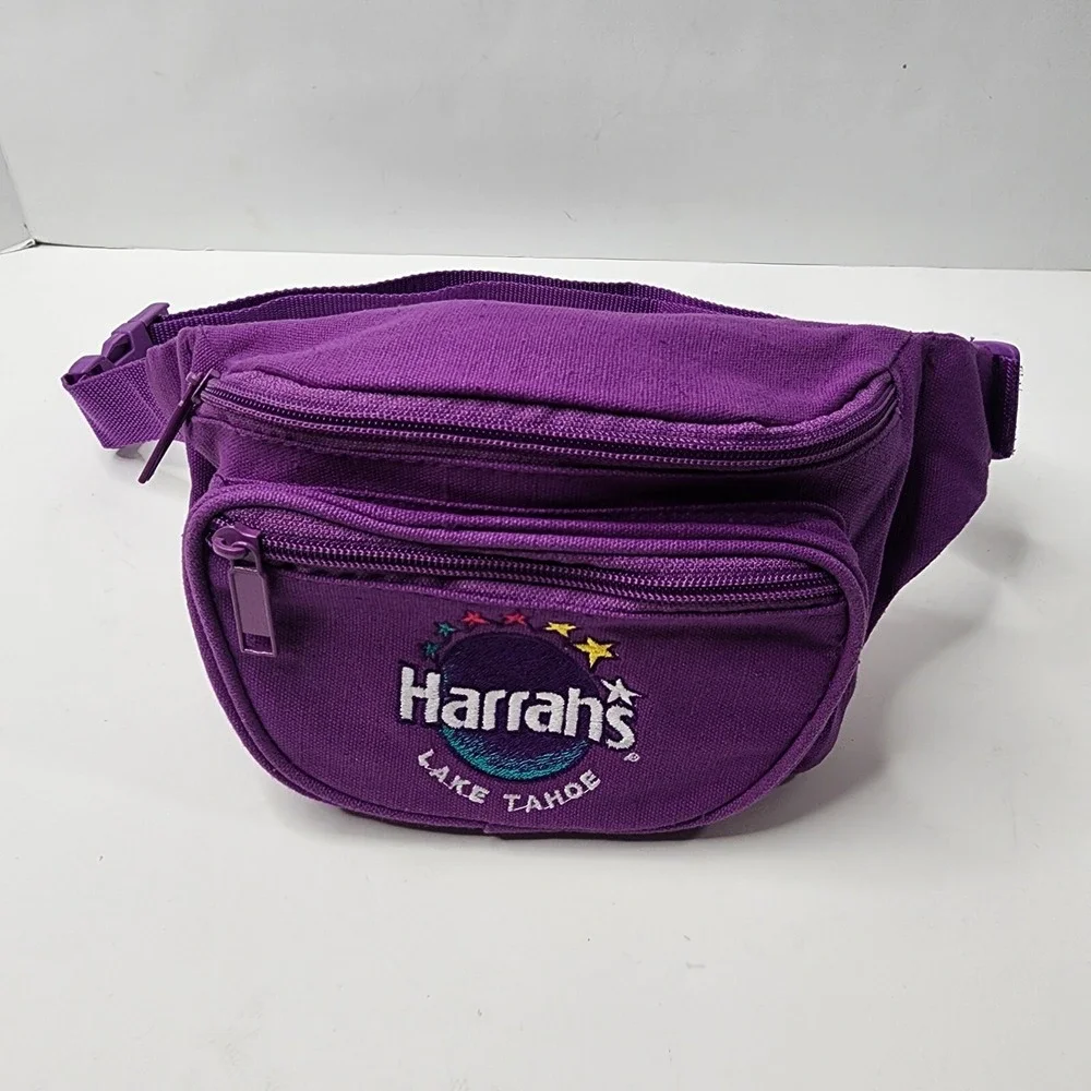 Harrah's Lake Tahoe Purple Vintage Fanny Pack Embroidered
